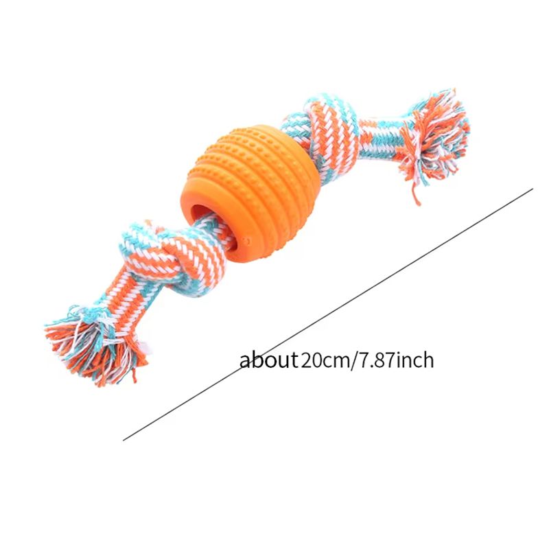 Jouet de chien de chien Corde de coton Double noeud boule résistant à la morsure de dents Toy de nettoyage de balle Pet Suppli