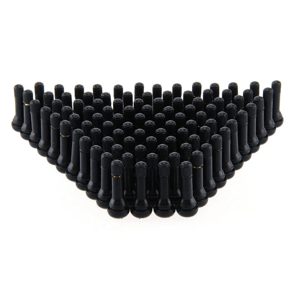 1 00 Pcs TR414 Caoutchouc Tubeless Roue Valves Universel Noir
