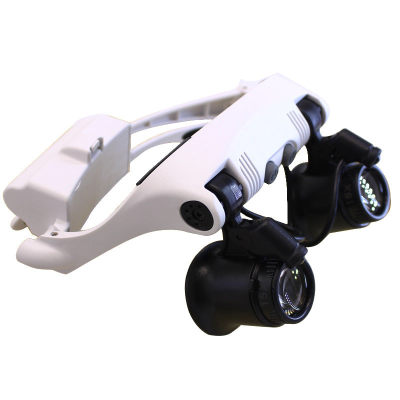 Casque grossissant lumière LED en verre