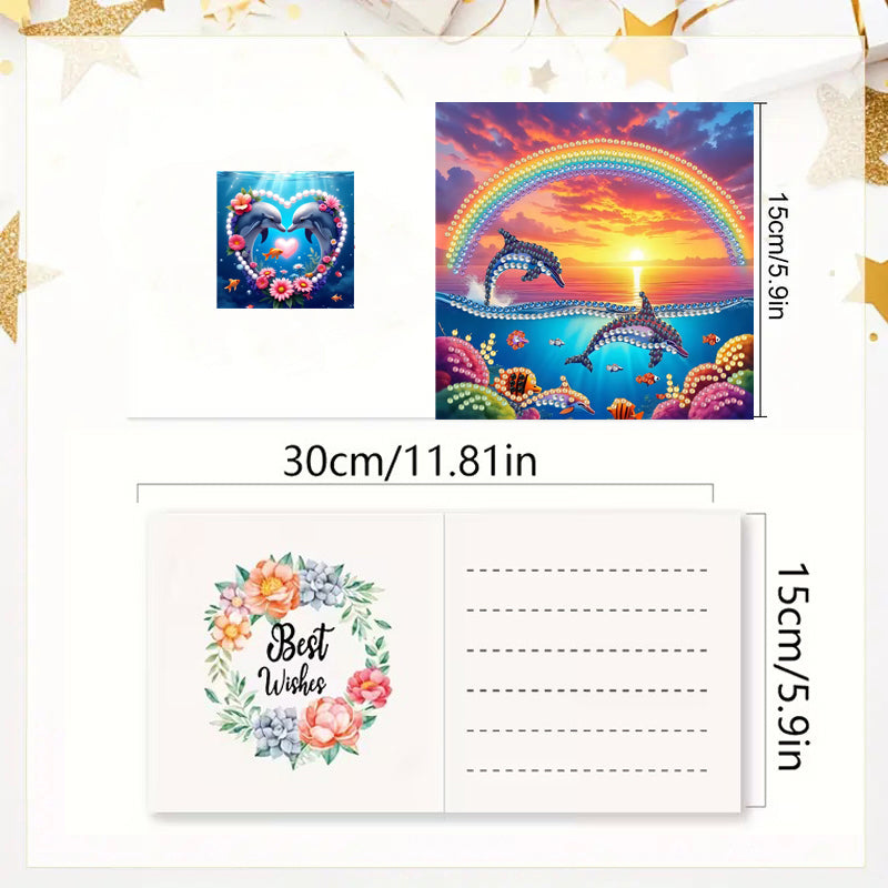 Kit de peinture diamant bricolage Kit carte d'anniversaire