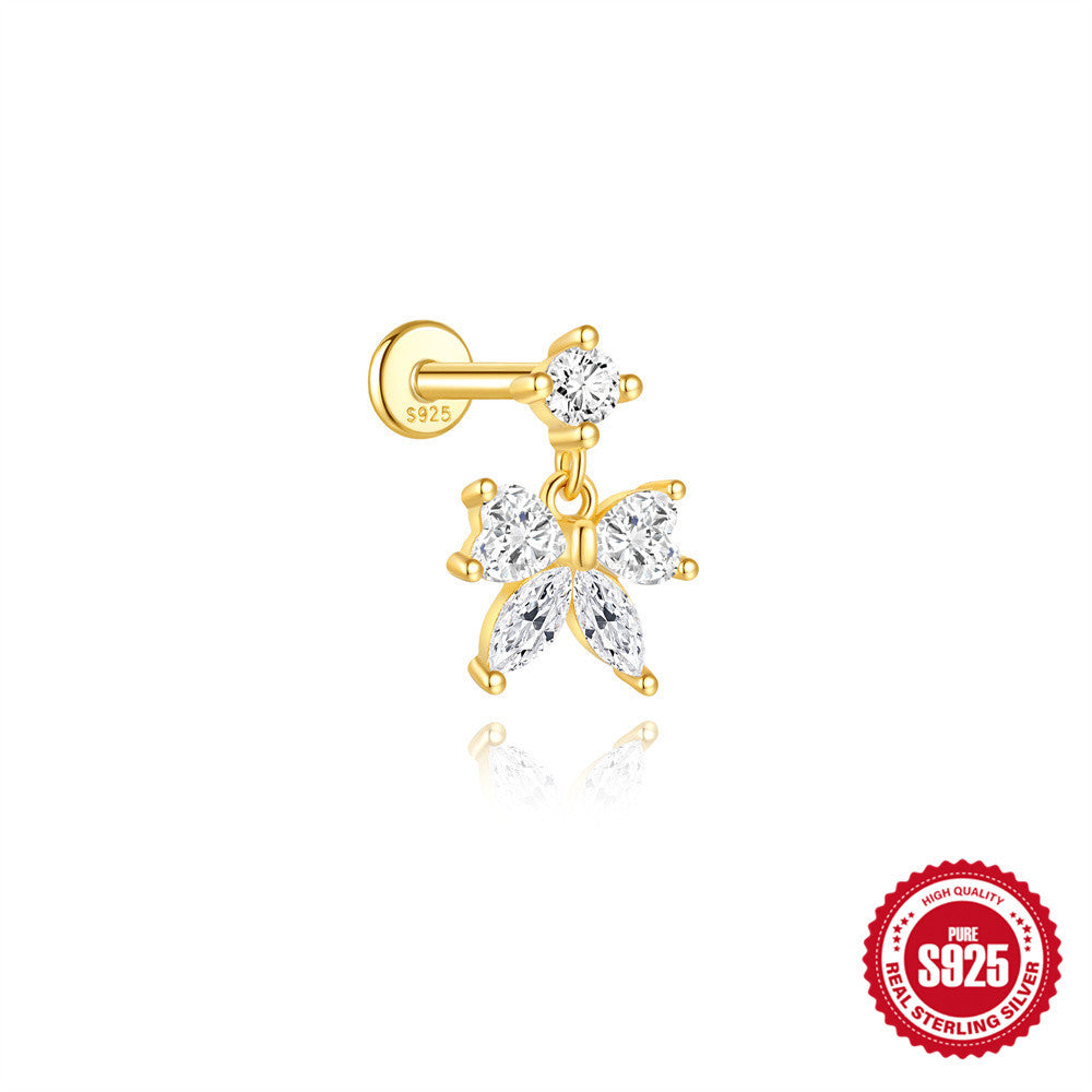 Boucles d'oreilles européennes et américaines S925 Argent Sterling Cartilage Helix Piercing Stud