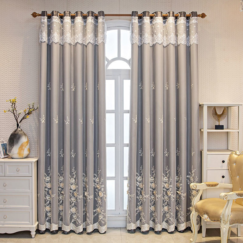 Chambre Shading Mariage Maison Double Rideau ouvert Finitioned Set