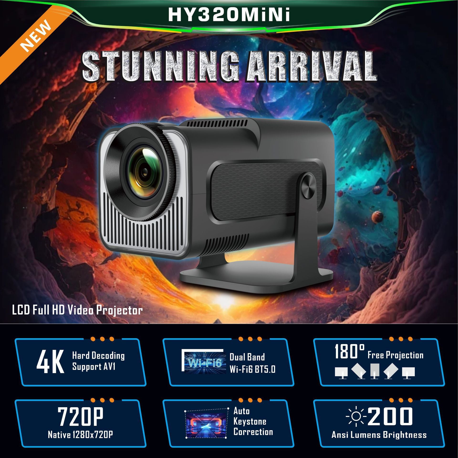 HY320 Mini projecteur 720P système Android