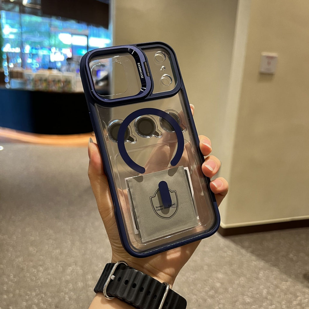 Coque téléphonique avec support de lentille métallique et protecteur de lentille intégré