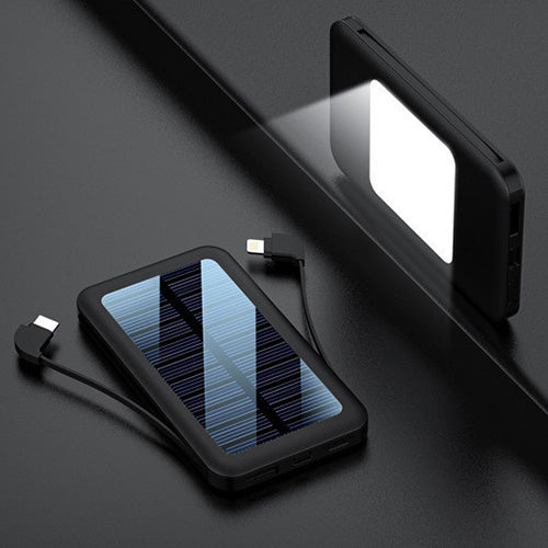 Carré en aluminium Shell Solar Power Bank avec câble