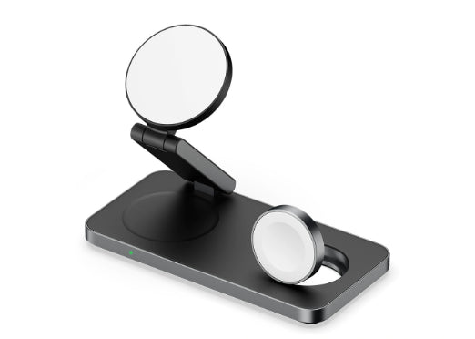 Chargeur de téléphone sans fil Watch Ecouteurs et charge téléphonique Standpliable et compact