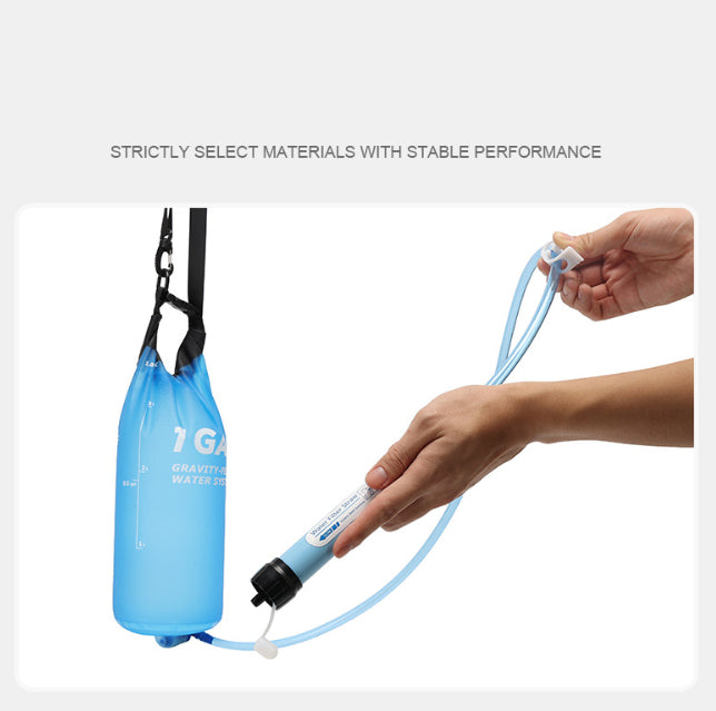 Sac filtre à eau gravitationnelle 6L Stockage d'eau de camping
