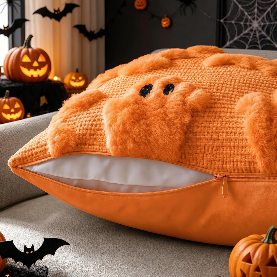 CJSAH98CWGYXHalloween Décorations Couvertures d'oreillers fantômes 12x20 Ensemble de 2 Orange