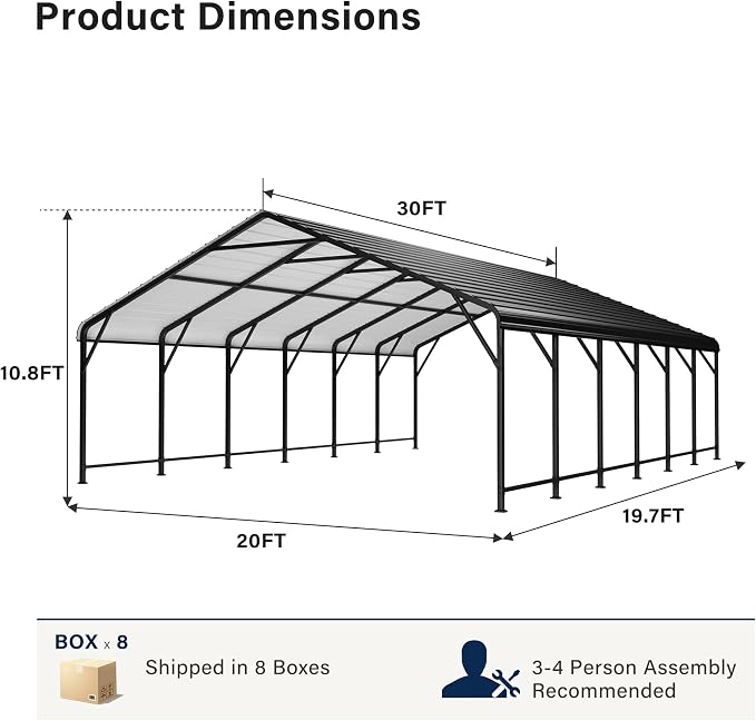 Carport en acier galvanisé