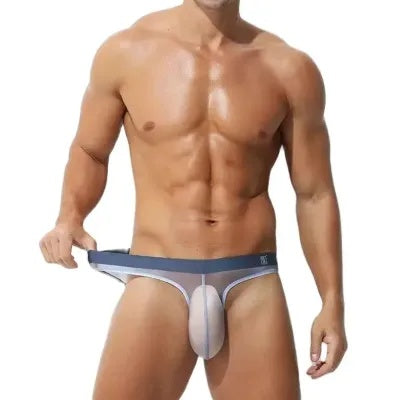 Sous-vêtements pour hommes Slips transparent en soie de glace Sexy Full transparent Trendy Personnalité masculine