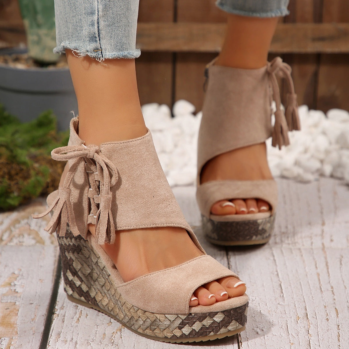 Sandales de plate-forme à talons hauts pour femmes