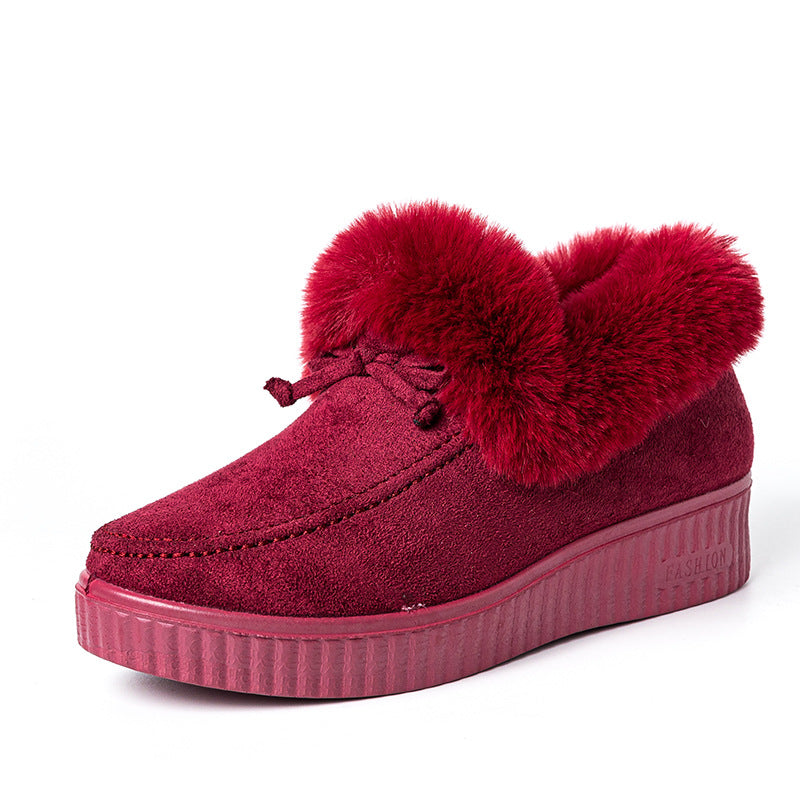 Chaussures de coton pour femmes à coupe moyenne à l'épreuve du froid