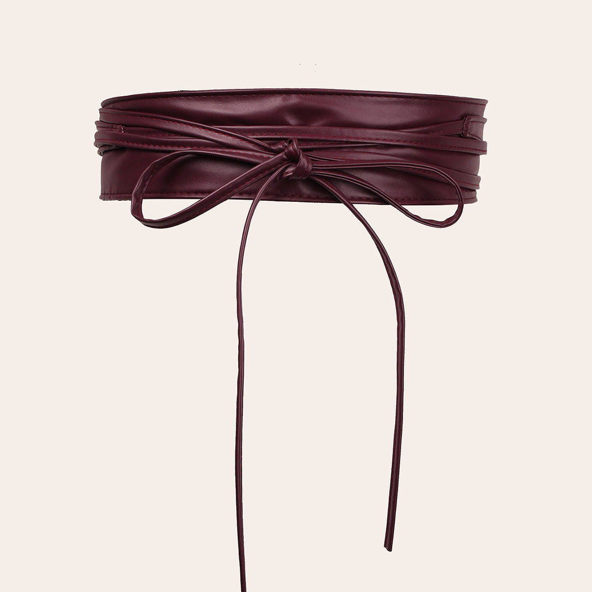 Femmes Faux cuir large taille Cincher avec dentelle Bow de détail ceinture