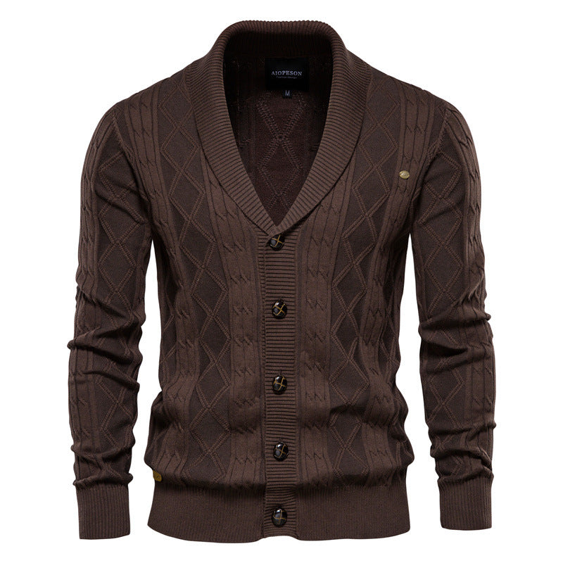 Chandail à manches longues pour homme Cardigan V-Neck