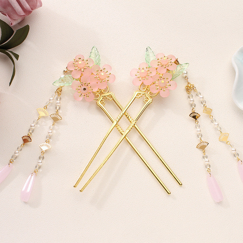 Antique Hanfu coiffure Tassel mariée épingle à cheveux étape Shaking Insert peigne cheveux bijoux