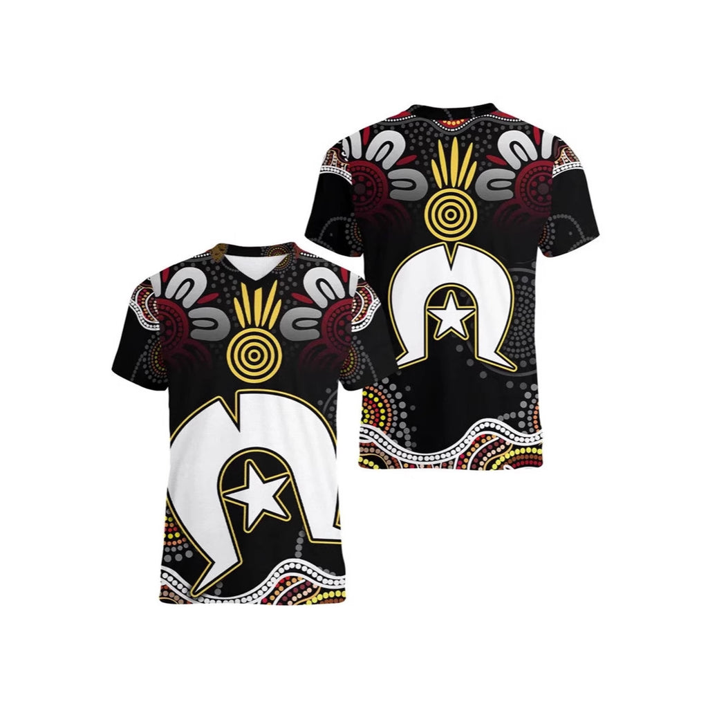 Modèle Kangaroo australien T-shirt pour enfants Imprimé Animal Pattern Sports Col V Court-