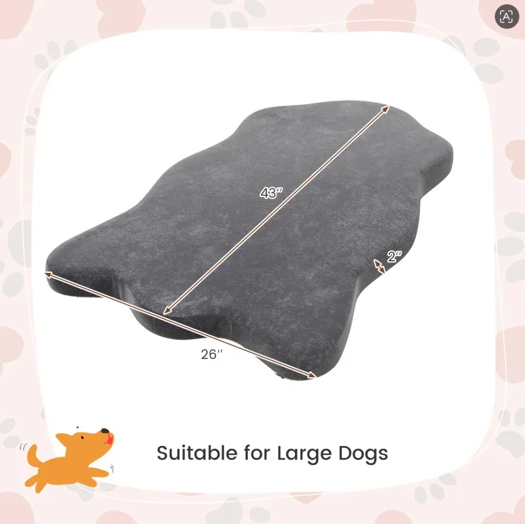 Orthopedic dog bed with memory foam support for large dogs