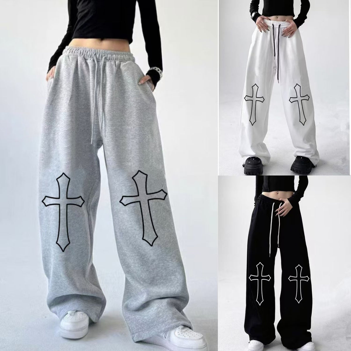 High Waist Drawstring Loose Girl Style Dancing Hiphop Sports Pantalons Femme