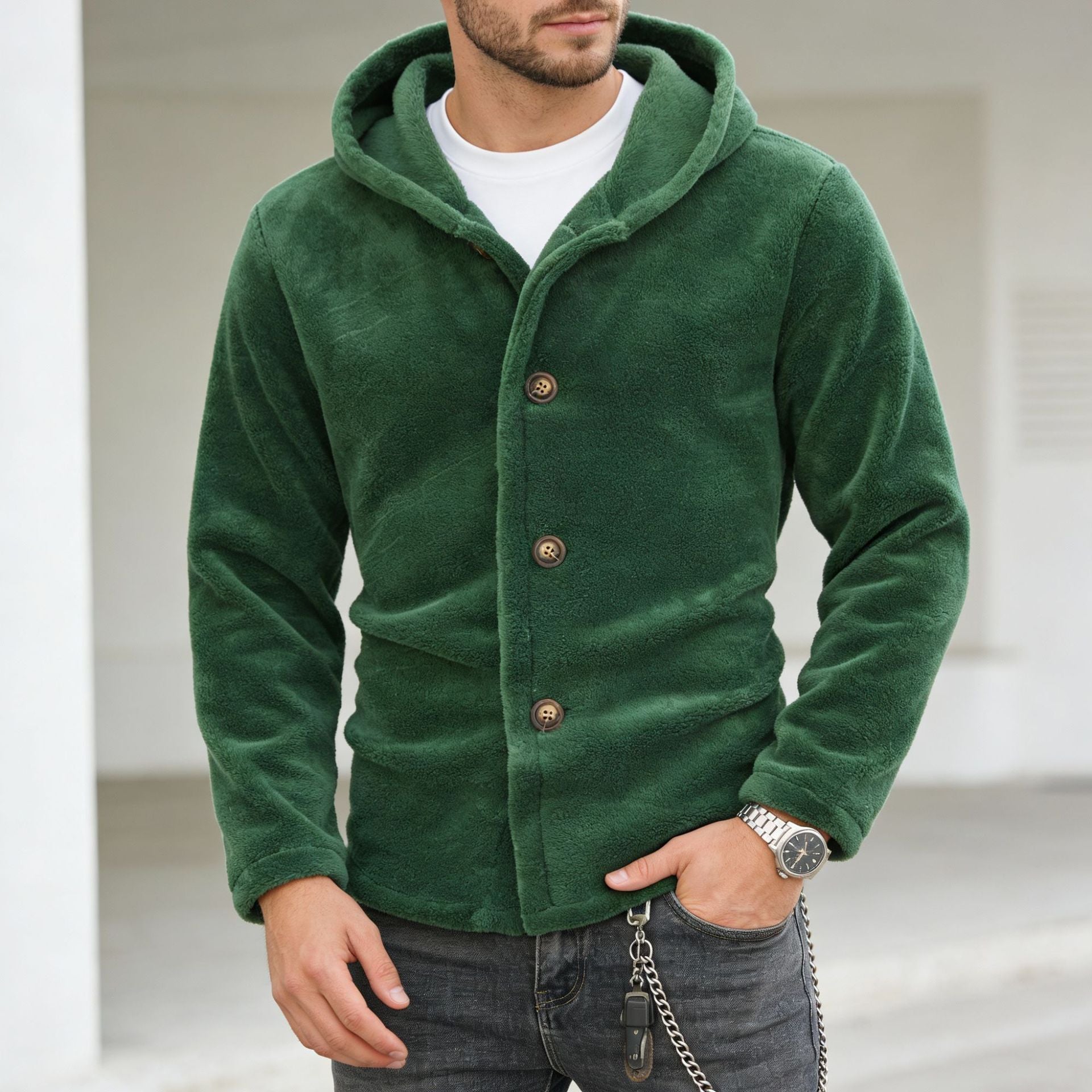 Veste de sweat à capuche à manches longues pour hommes