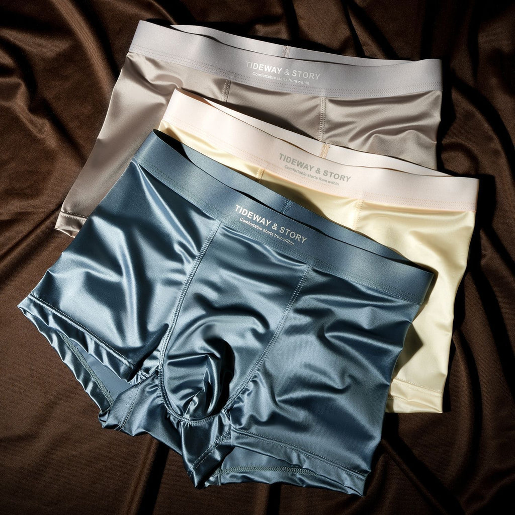 Ice Silk Hommes Sous-vêtements Light Luxury Satin Boxers