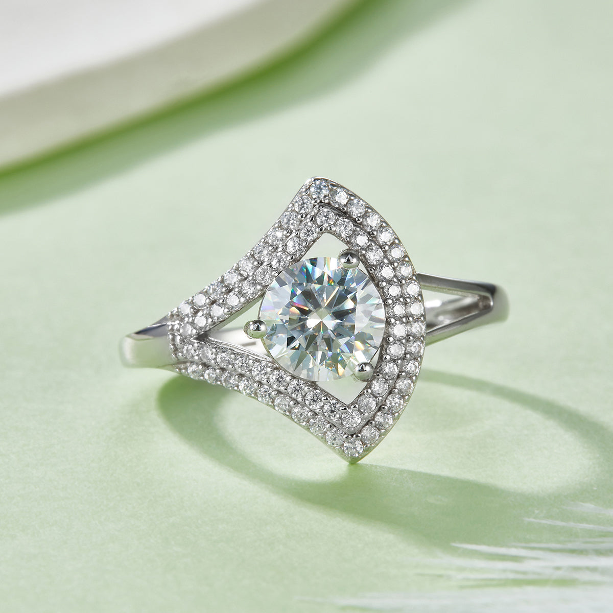 S925 Argent Sterling 1ct Anneau de Moissanite