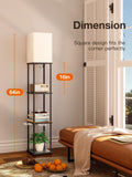 Lampadaire en bois de pied libre 3-Tier rangement Table de lecture Chambre Salon