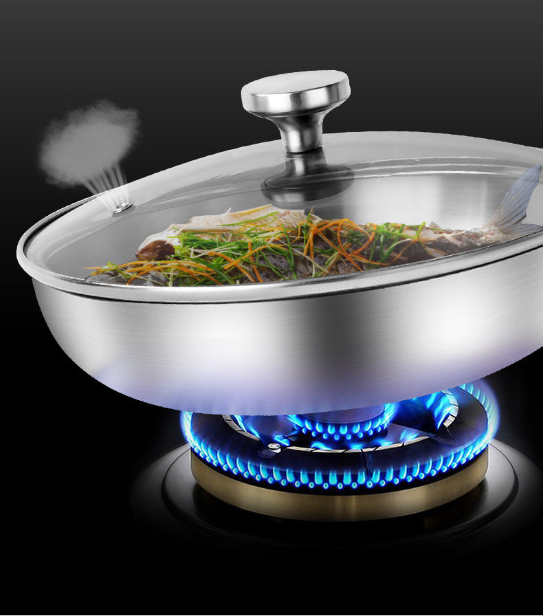 304 Acier inoxydable Wok en acier à trois couches
