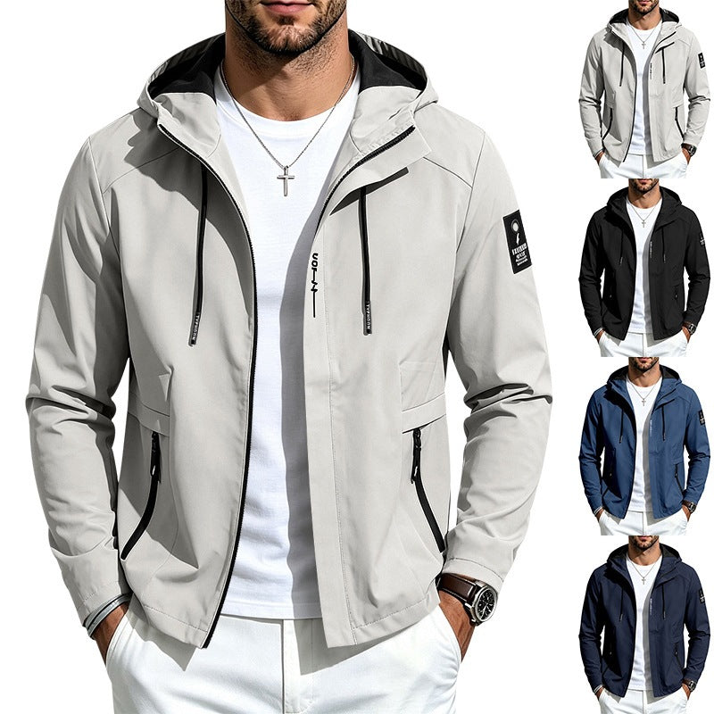 Veste à capuche sport de plein air légère et souple pour hommes