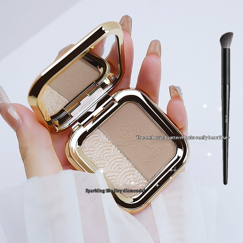 Palette contournante 3-en-1 maquillage visage pour l'ombrage et la mise en valeur du nez