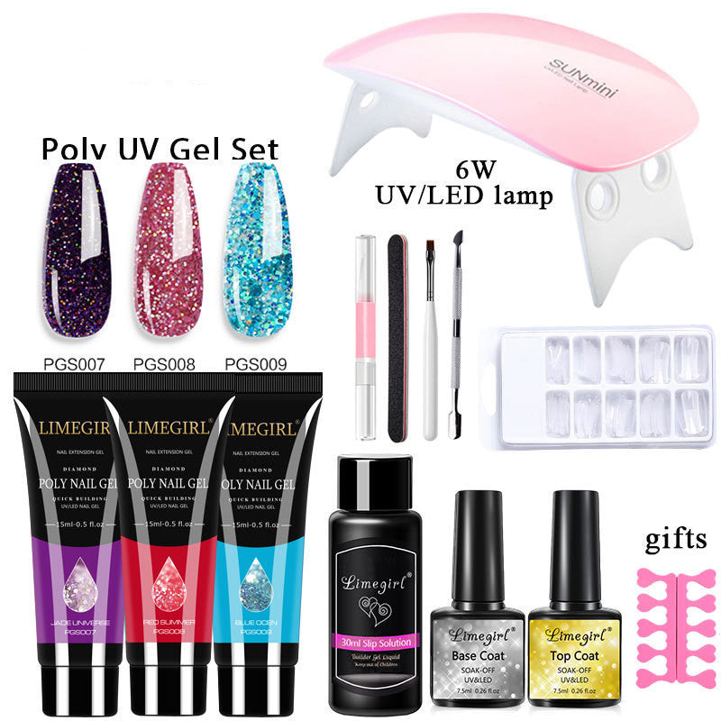 Gel d'extension de ongles ensemble cristal photothérapie UV
