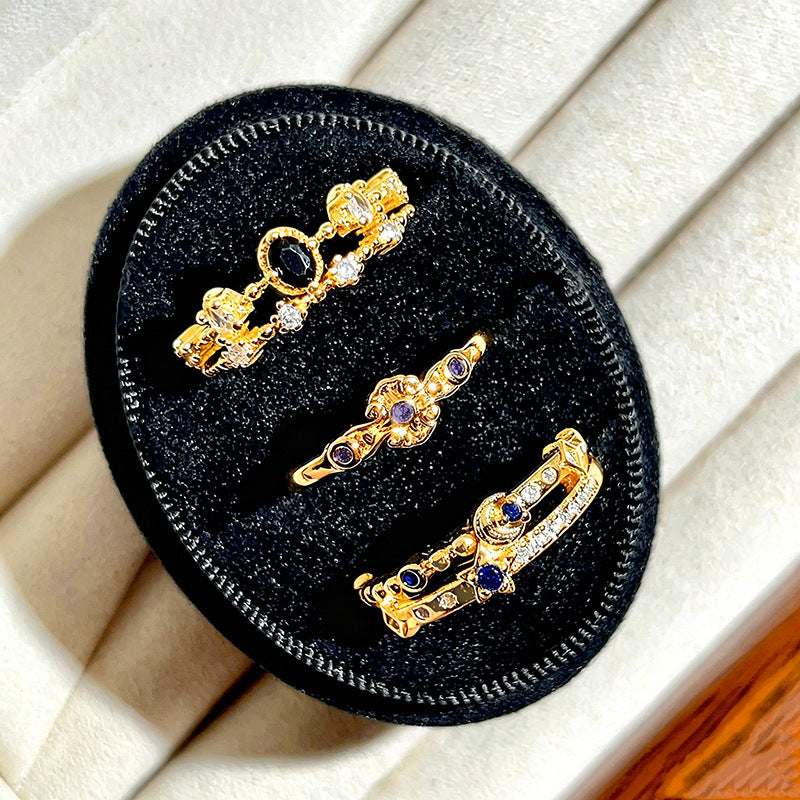 Femme Vintage Style de cour or Tone bague ouverte