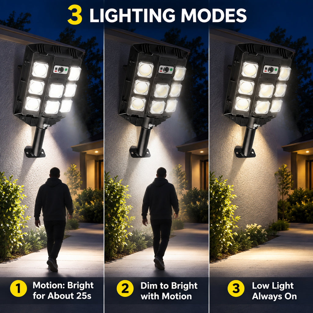 Solar Powered Motion Sensor Garden Light W7101A 3 Pour la décoration de jardin LED Landscape Lighti