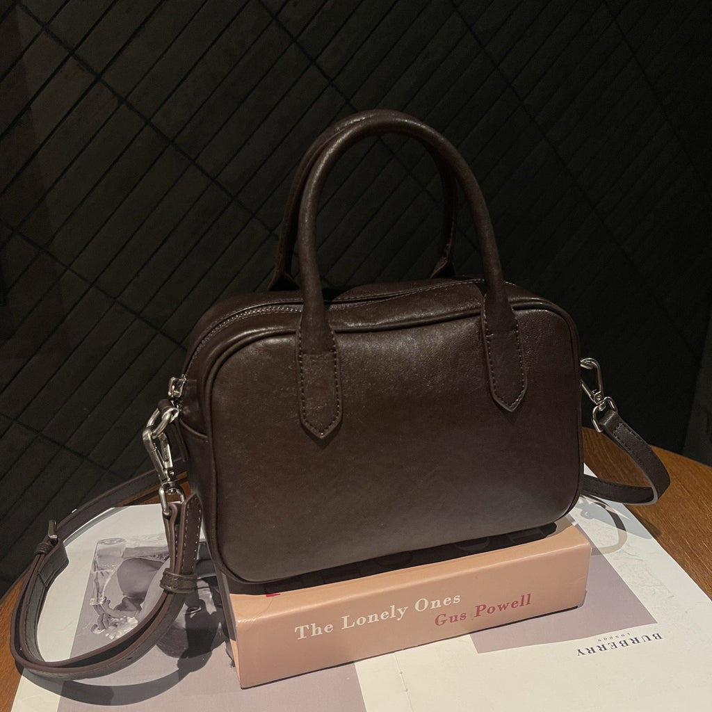 Top-grain leather bowling bag