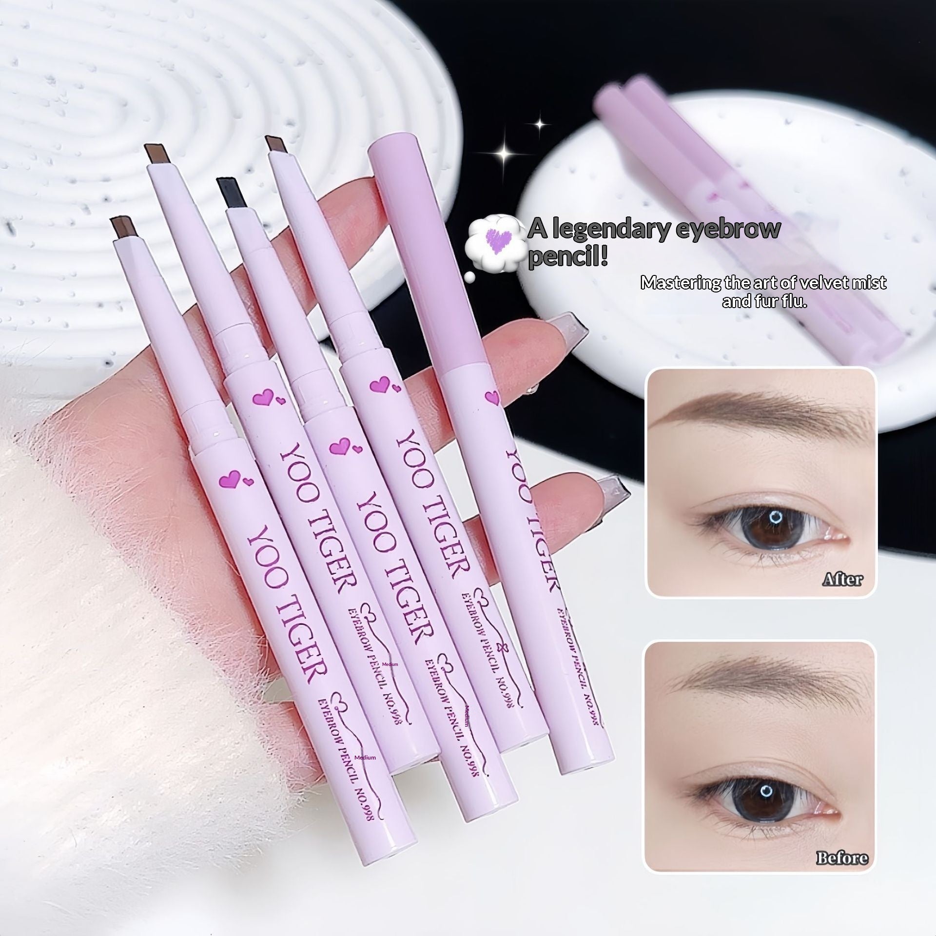 Crayon à sourcils triangulaire ultra-fin pour une forme de sourcils naturelle