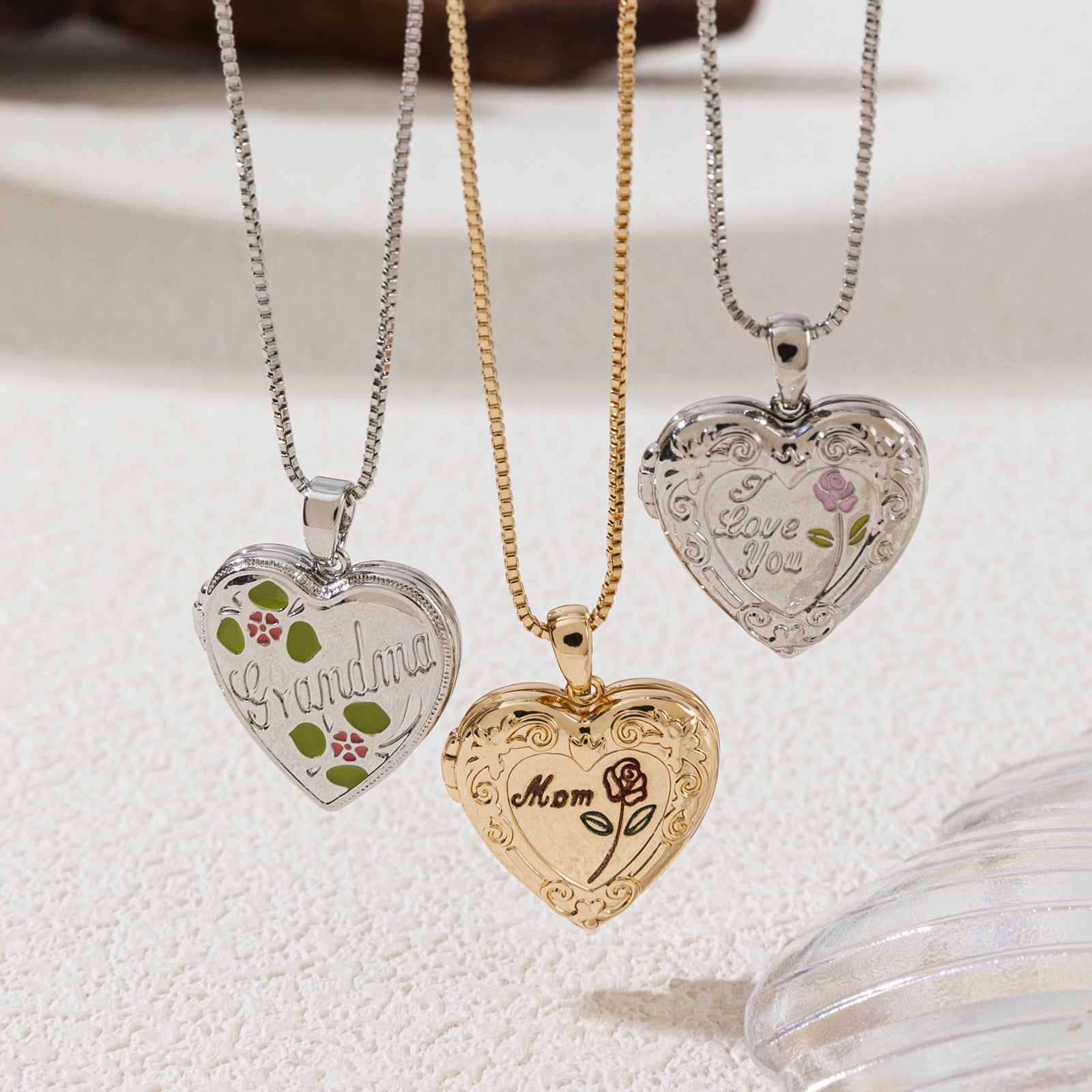 Collier de boîte à photos rétro multi-style