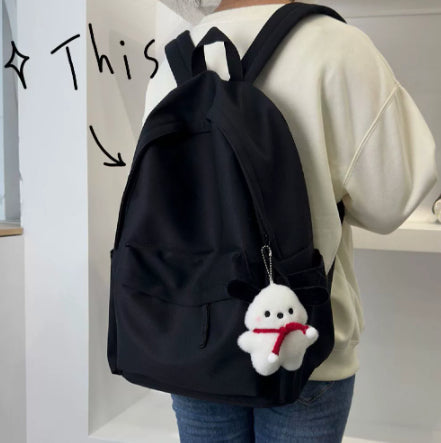 Femmes Moyen école étudiant Grande capacité Simple Sac à dos en couleur solide