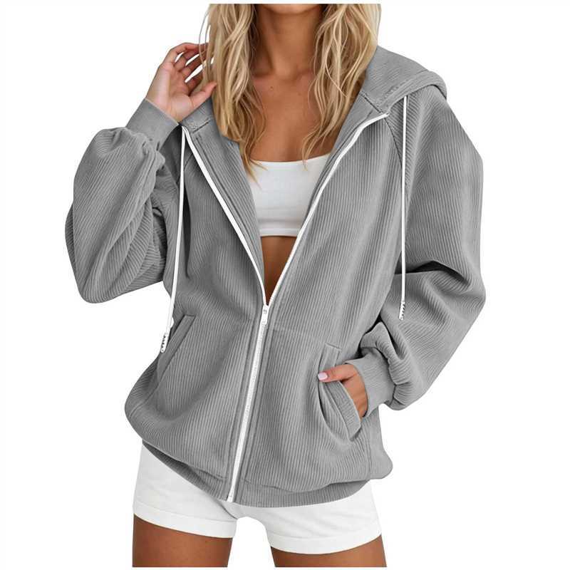 Women's long-sleeved zipped hoodie