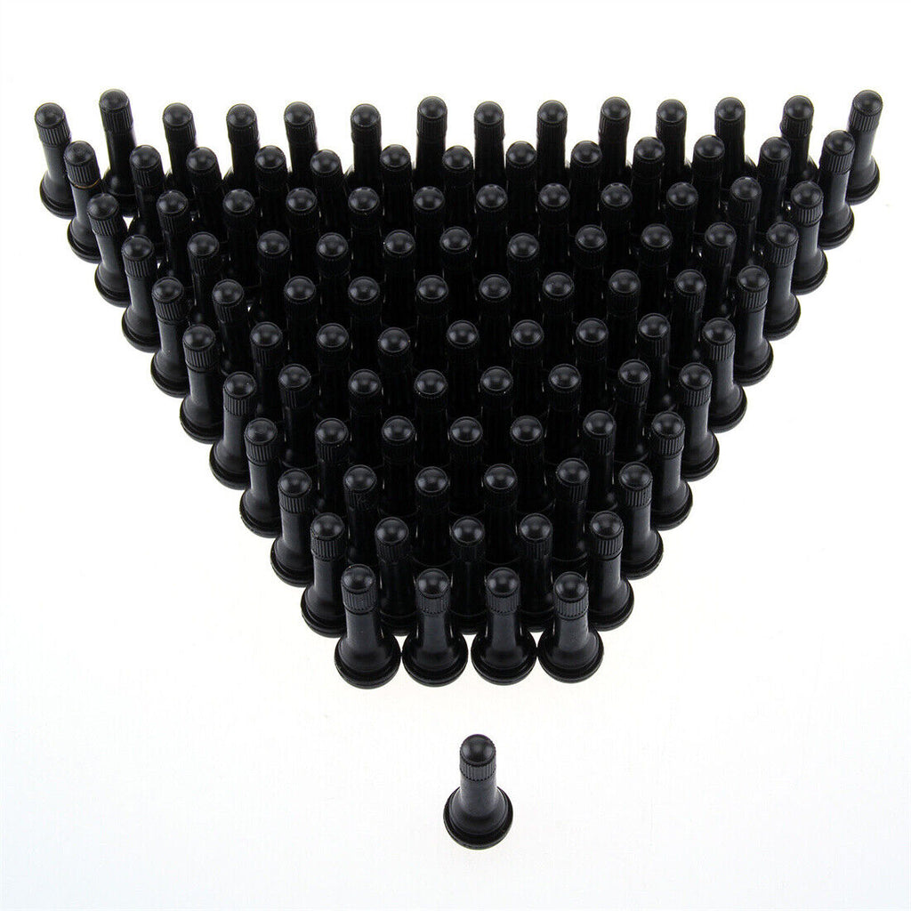 1 00 Pcs TR414 Caoutchouc Tubeless Roue Valves Universel Noir