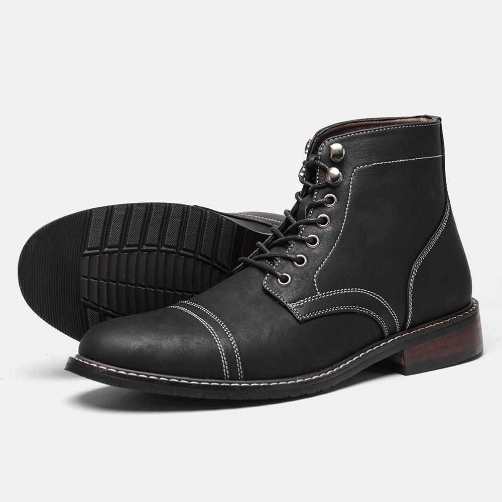 Bottes en cuir casual vintage homme