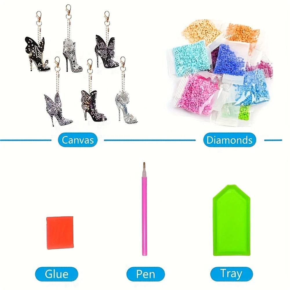 Porte-clés de peinture diamant bricolage - Talon haut