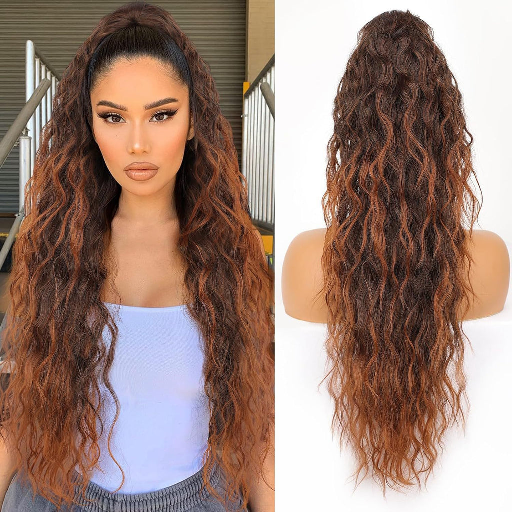 Grip Poneytail Fluffy Long Curly Cheval Tail Wig