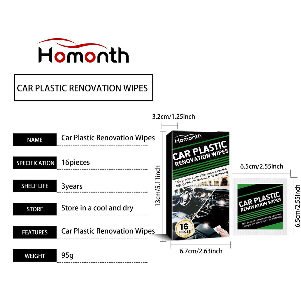 HOMONTH Automobile intérieur soins en plastique Wipes