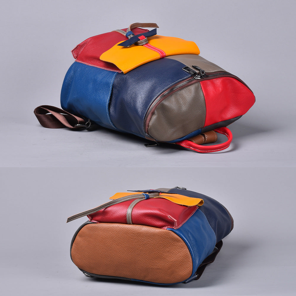 Sac à dos vintage pour femmes Cowhide First Layer