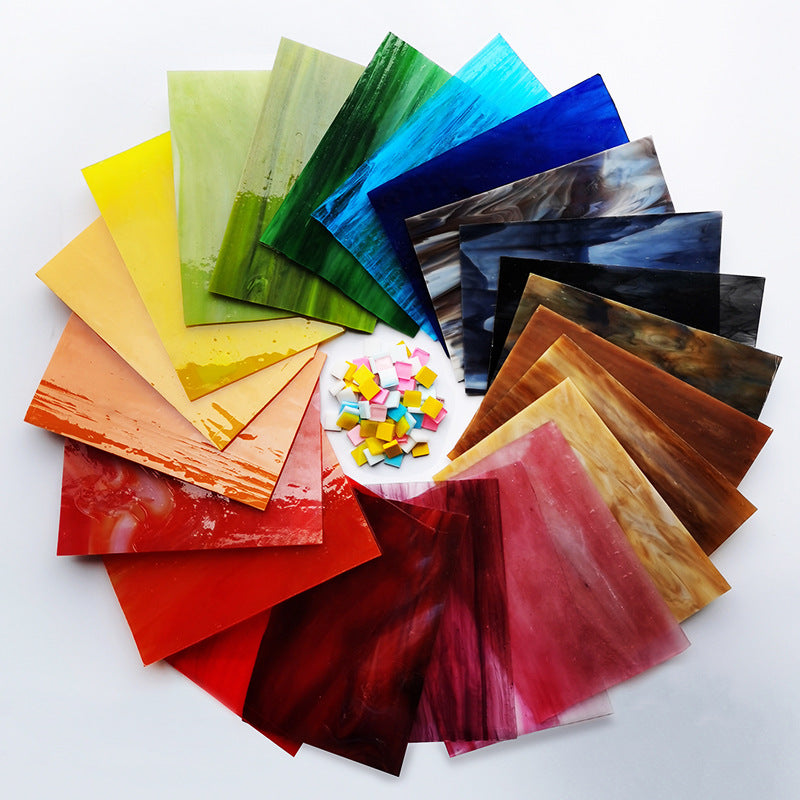 Grands fragments muraux Mica faits main Verre coloré transparent