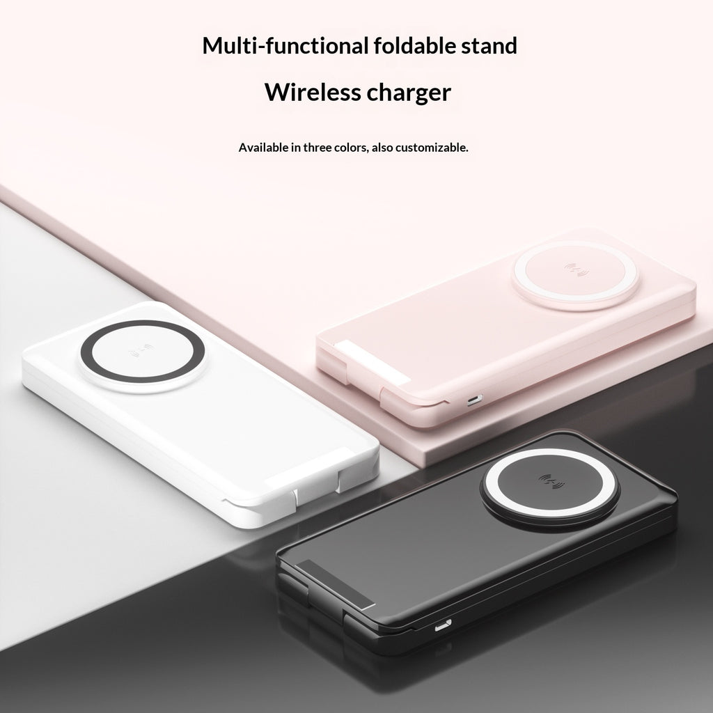 Support vertical portable multifonction pliable avec charge magnétique sans fil