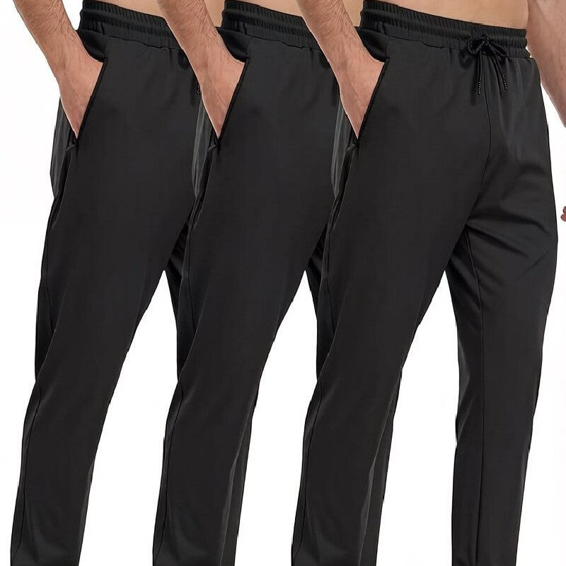 Pantalons de jambes légers élastiques pour hommes Zipper