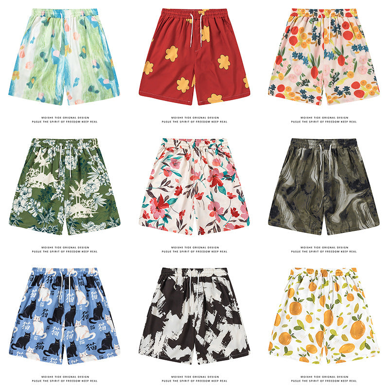 Homme S Casual Beach Short avec toute l'impression florale