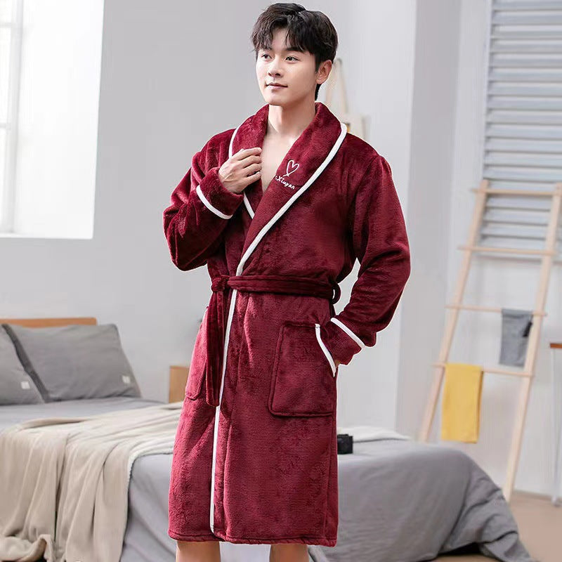 L'automne et l'hiver Flannel surdimensionnent le peignoir allongé pour hommes