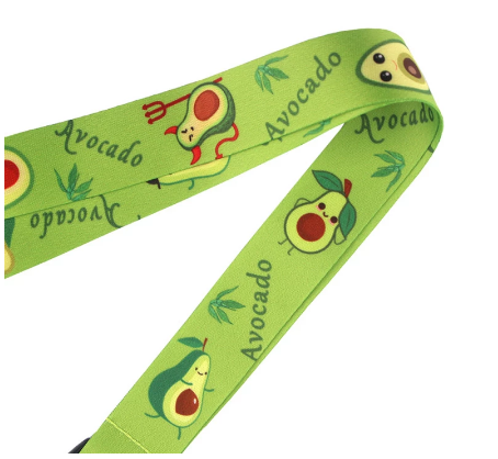 Fruit Avocat Caricature Impression double face Polyester Buckle Téléphone portable Lanyard