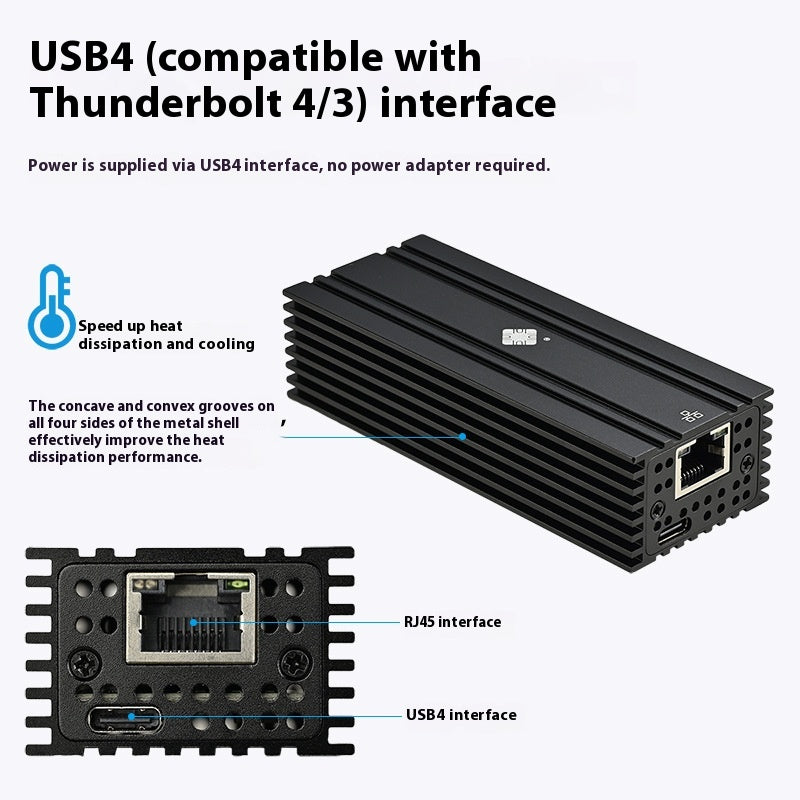 Leyu USB4 Nic 10G Compatible avec le port électrique Lightning 10 Gigabit